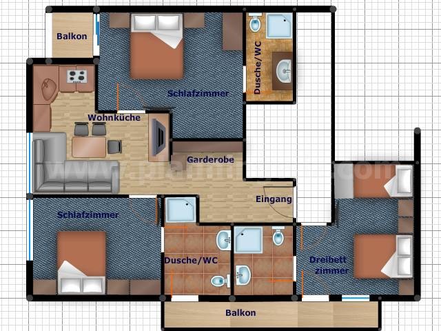 Grundrissplan Appartement 1